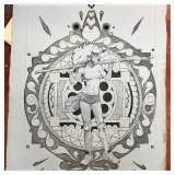 Lithographie "Mécanique céleste" de Merwan Chabane