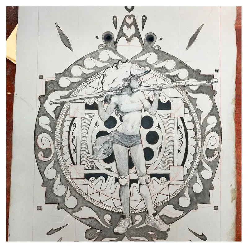 Lithographie "Mécanique céleste" de Merwan Chabane