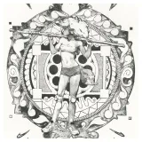 Lithographie "Mécanique céleste" de Merwan Chabane