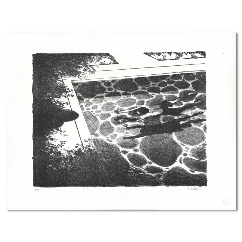 Lithographie, La Piscine, Grégory Mardon