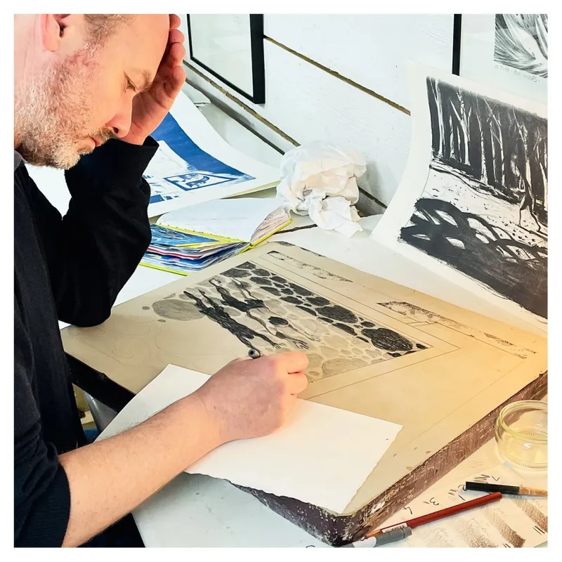 Lithographie, La Piscine, Grégory Mardon
