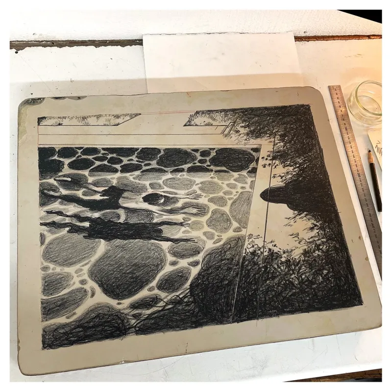 Lithographie, La Piscine, Grégory Mardon