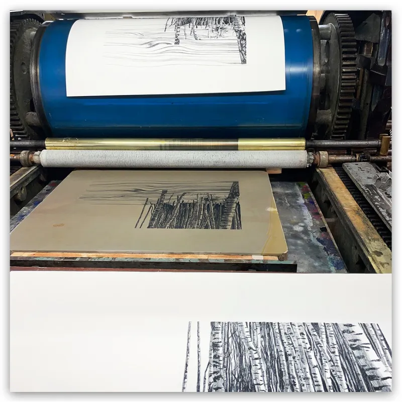 André Palais, lithographie Siberian Shadows, 2022