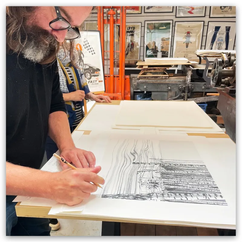 André Palais, lithographie Siberian Shadows, 2022