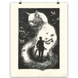 Daria Schmitt, lithographie "Le bestiaire du crépuscule", 2022