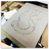 Daria Schmitt, lithographie "Le bestiaire du crépuscule", 2022