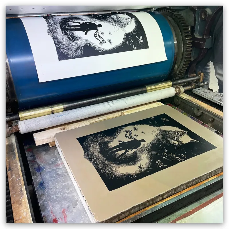 Daria Schmitt, lithographie "Le bestiaire du crépuscule", 2022