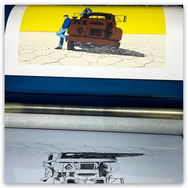 Philippe Xavier, "Tango" Tome 1, 2022, impression de la dernière couleur.