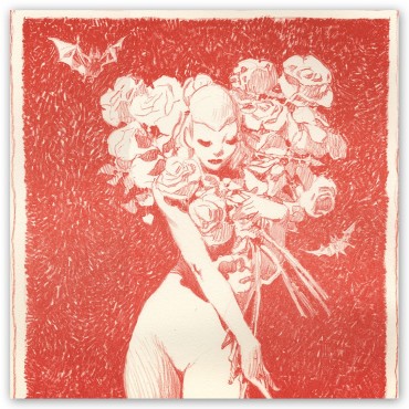 Lithographie Fleur Rouge by Vince*