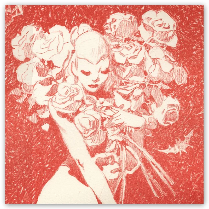 Lithographie Fleur Rouge by Vince*