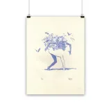 Lithographie Fleur Bleue by Vince*