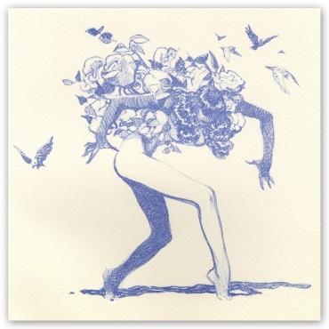 Lithographie Fleur Bleue by Vince*