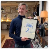 Lithographie Fleur Bleue by Vince*