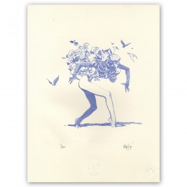Lithographie Fleur Bleue by Vince*