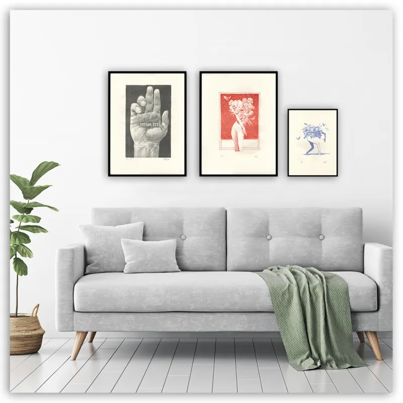Lithographies "Fatum Est", "Fleur Rouge" et "Fleur Bleue" de Vince*