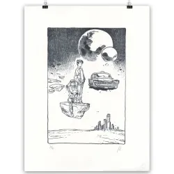 Lithographie "Valérian", par Virginie Augustin
