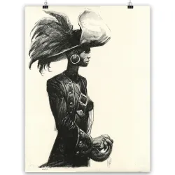 Lithographie "République du Crâne", par Ronan Toulhoat