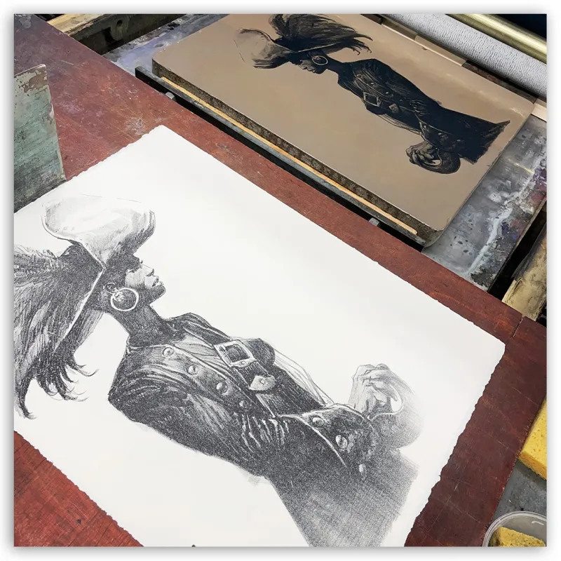 Lithographie "République du Crâne", par Ronan Toulhoat