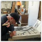 Lithographie "EAST" réalisée par Pierre-Henry Gomont