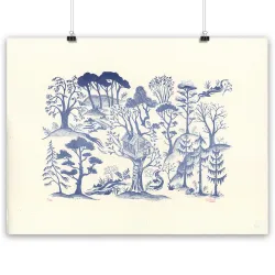 Lithographie d'Alexandre Clérisse, "Feuilles Volantes", 2022