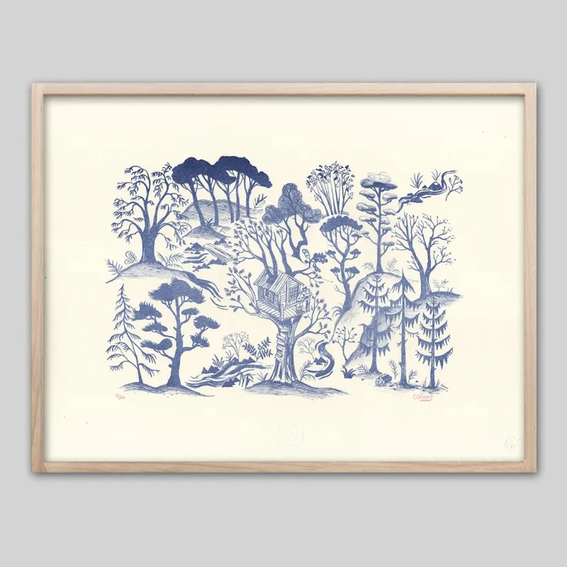 Lithographie d'Alexandre Clérisse, "Feuilles Volantes", 2022