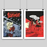 Les deux alugraphies "Backstage, Rose Bonbon" & "Sentimental Sentiment", par Serge Clerc, 2023