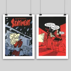 Les deux alugraphies "Backstage, Rose Bonbon" & "Sentimental Sentiment", par Serge Clerc, 2023