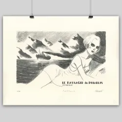 Lithographie "Le Passager du Polarlys", C. Cailleaux, 2023