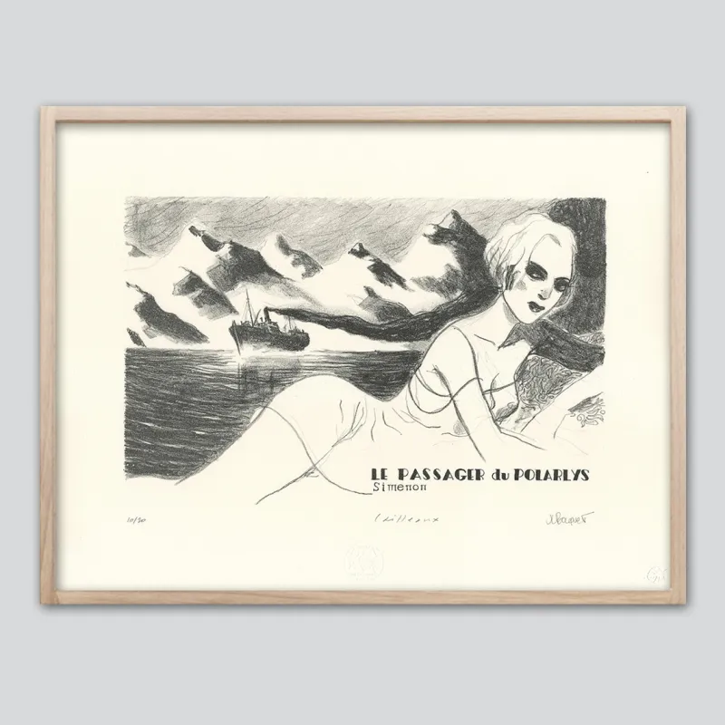 Lithographie "Le Passager du Polarlys", C. Cailleaux, 2023