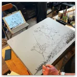 Lithographie "Tête de Chien" , Ronan Toulhoat, 2023, format Raisin. Détail