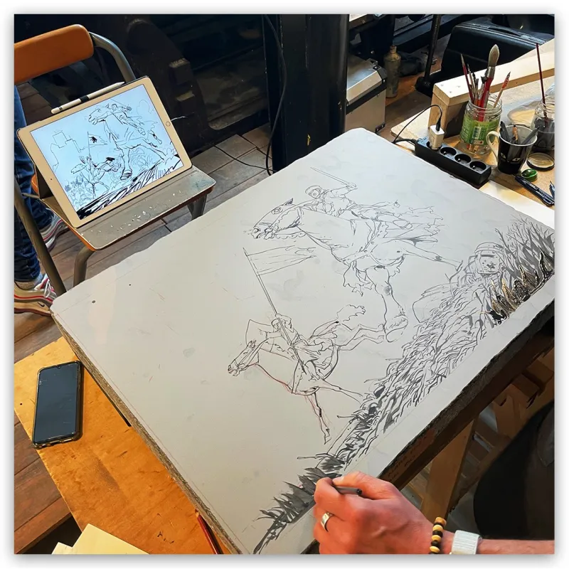 Lithographie "Tête de Chien" , Ronan Toulhoat, 2023, format Raisin. Détail
