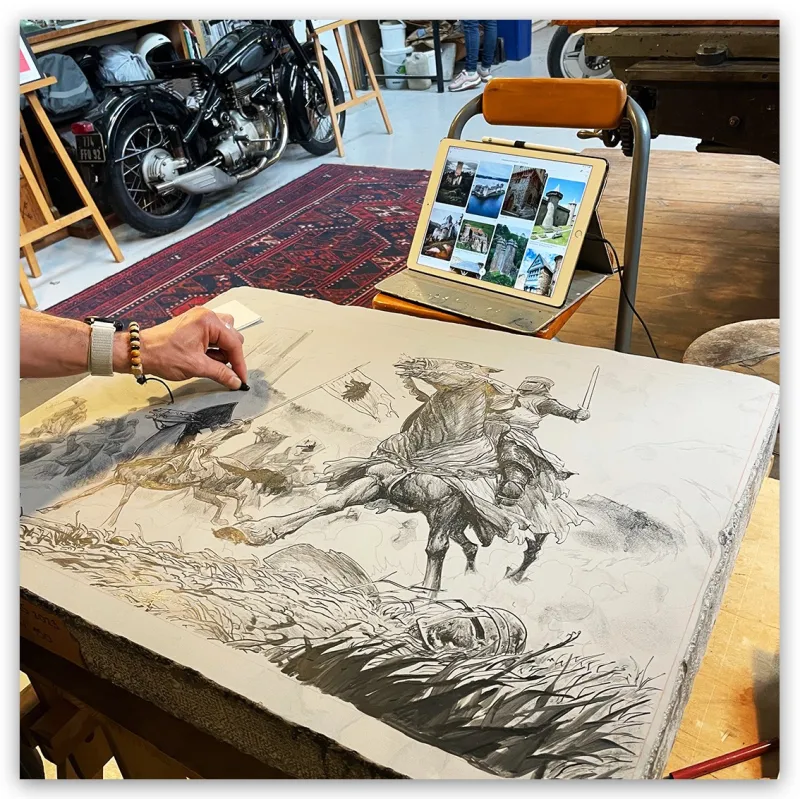 Lithographie "Tête de Chien" , Ronan Toulhoat, 2023, format Raisin. Détail