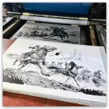 Lithographie "Tête de Chien" , Ronan Toulhoat, 2023, format Raisin. Détail