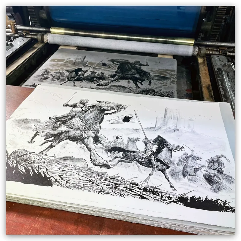 Lithographie "Tête de Chien" , Ronan Toulhoat, 2023, format Raisin. Détail