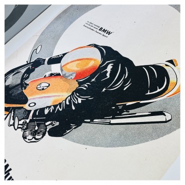 Estampes "BMW  R90 S Wunderbike", 2023, de Lorenzo Eroticolor, 5e couleur
