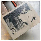 Lithographie de Cyril Pedrosa, 2023, le résultat sur la pierre