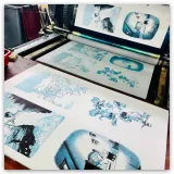 Impression sur notre presse Marinoni-Voirin de 1908.