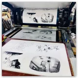Impression sur notre presse Marinoni-Voirin de 1908.