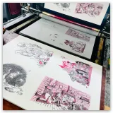 Impression sur notre presse Marinoni-Voirin de 1908.
