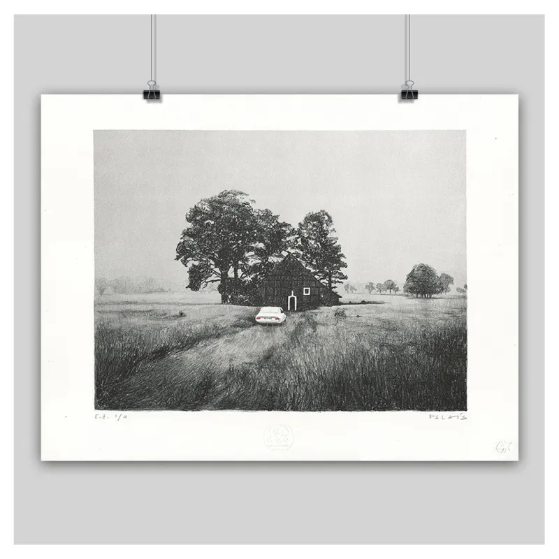 André Palais, lithographie Die Bauern Hause, 2022