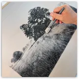 André Palais, lithographie Die Bauern Hause, 2022