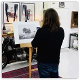 André Palais, lithographie Die Bauern Hause, 2022