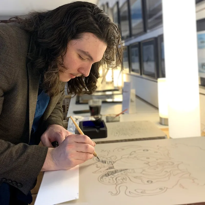 Première pierre lithographie de Guillaume Ringaud
