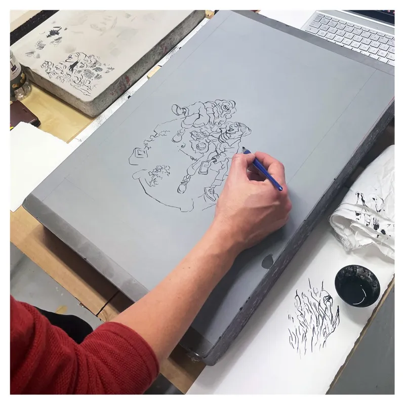 Lithographie de Cyrille Pomès, 2024