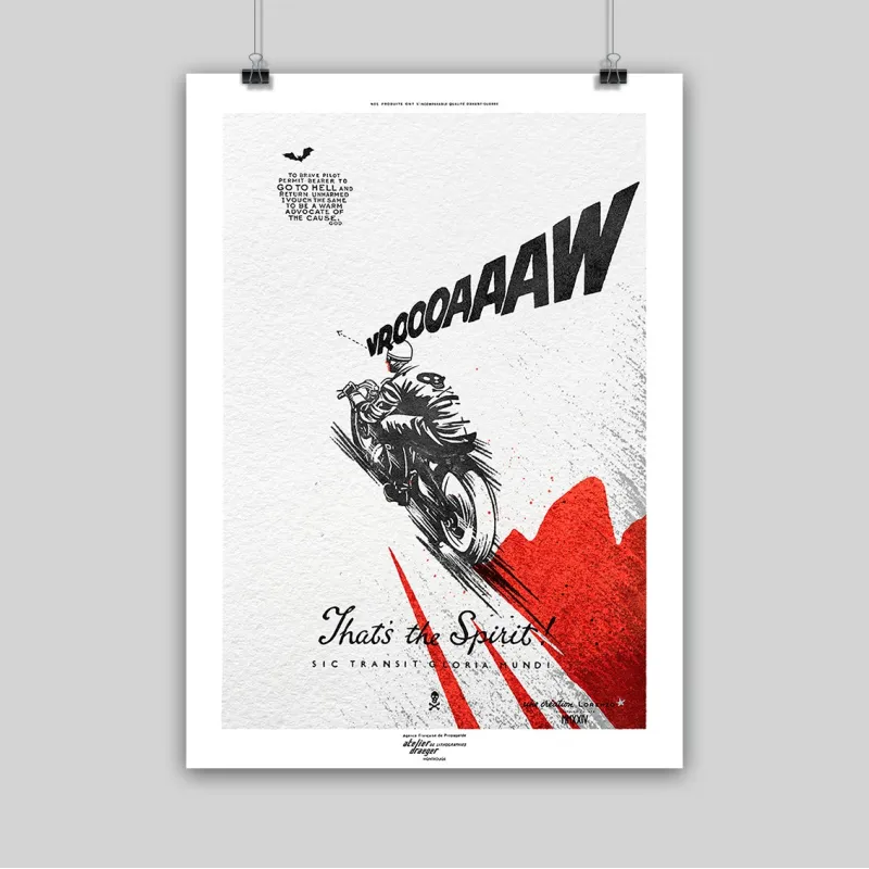 Estampes "VROOAW", 2024, de Lorenzo Eroticolor, Aristocratic Motorcyclist