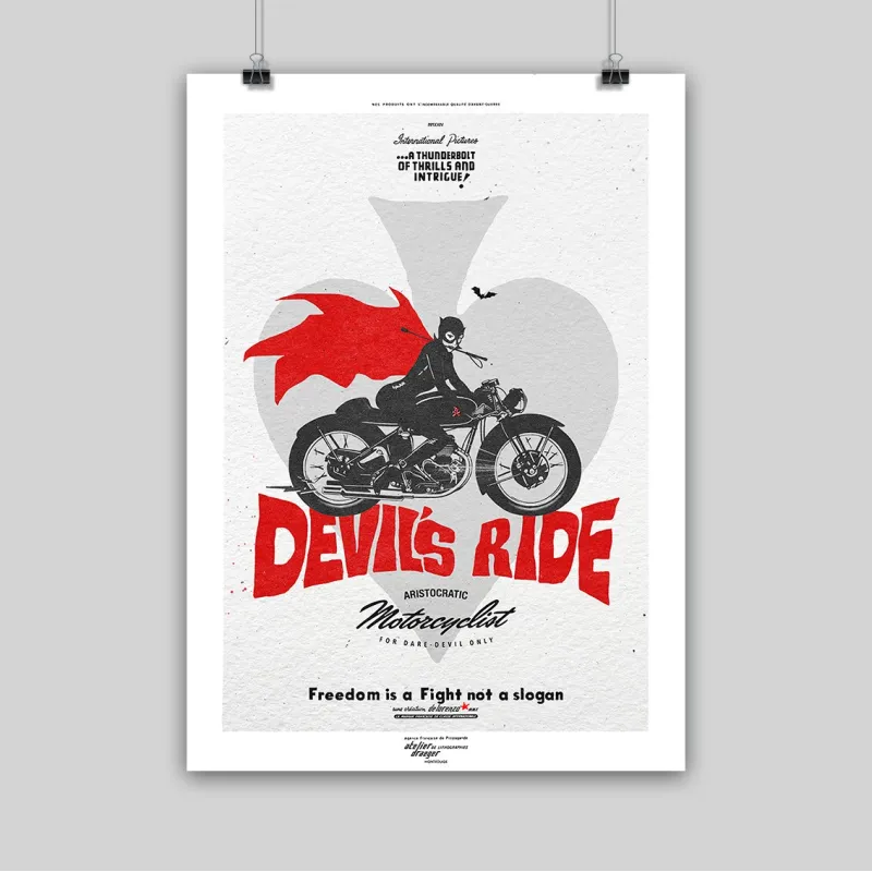Estampes "Devils Ride", 2024, de Lorenzo Eroticolor, Aristocratic Motorcyclist