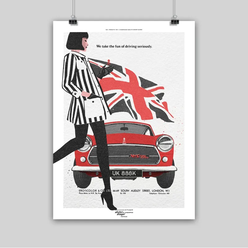 Estampes "Mini", 2024, de Lorenzo Eroticolor, Aristocratic Motorcyclist