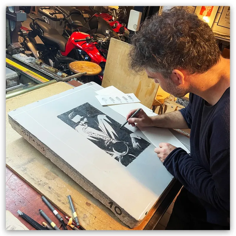 Lithographie "Harlem", par Mikaël, 2023