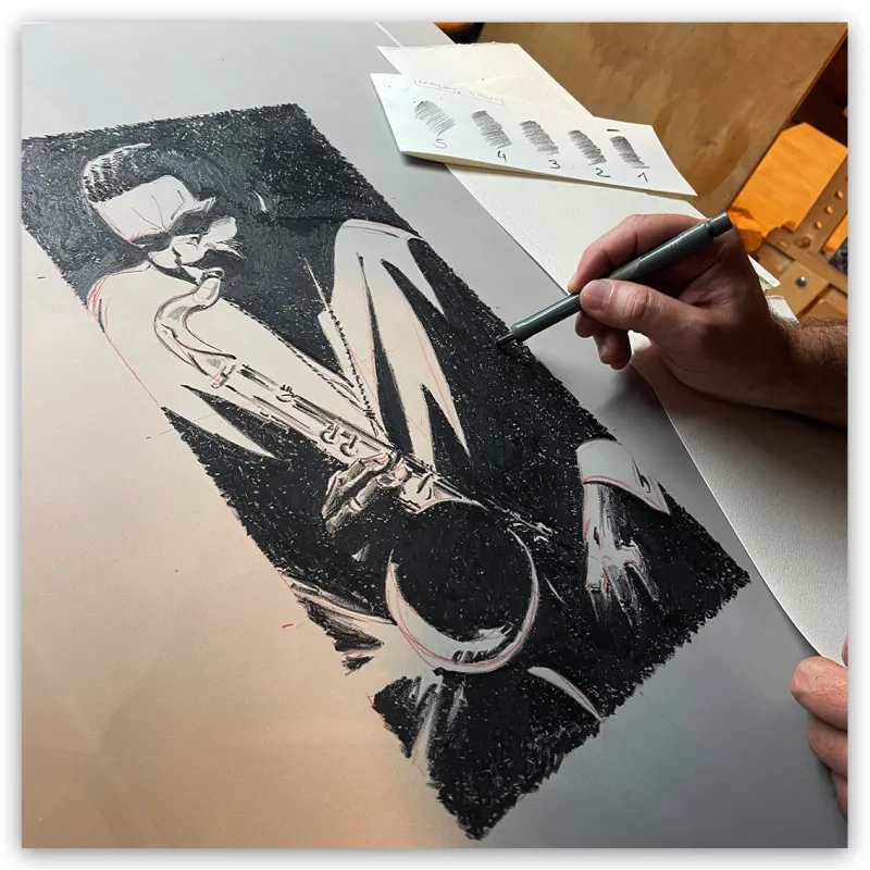 Lithographie "Harlem", par Mikaël, 2023