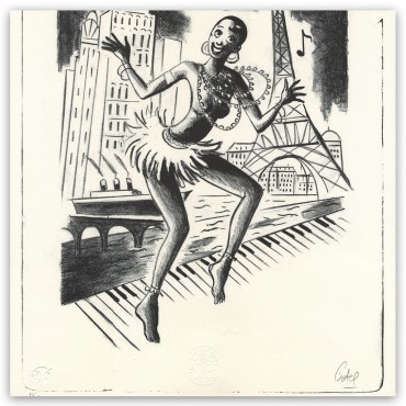 Lithographie "Joséphine Baker", par Catel Muller